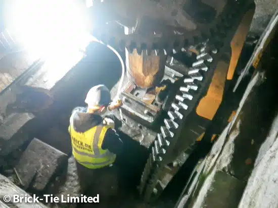 Injecting Presstec grout into the Cintec anchor