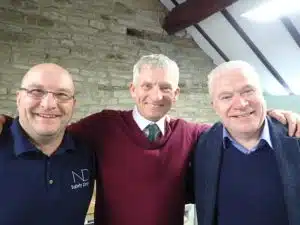 Bryan (centre), with Nigel Deane CMIOSH (ND Safety) and Mike Clark CMIOSH (i-Safe)