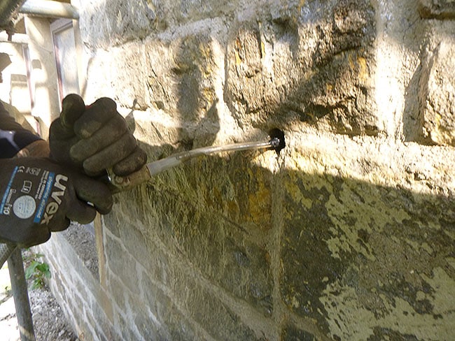 Grouting Helifix Sockfix ties in Yorkshire