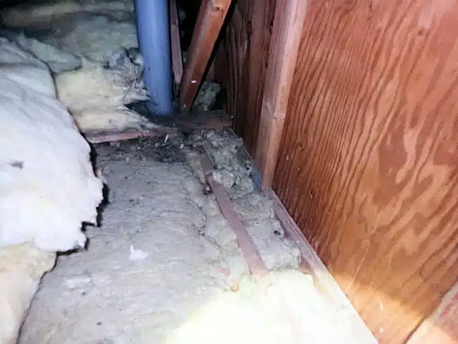 unsecured roof timbers