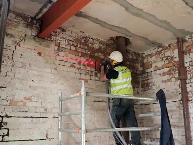 Cracks in masonry and Helifix repairs by Brick-Tie