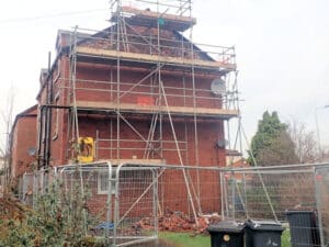 Image of house collapse in Leeds caused by wall tie corrosion